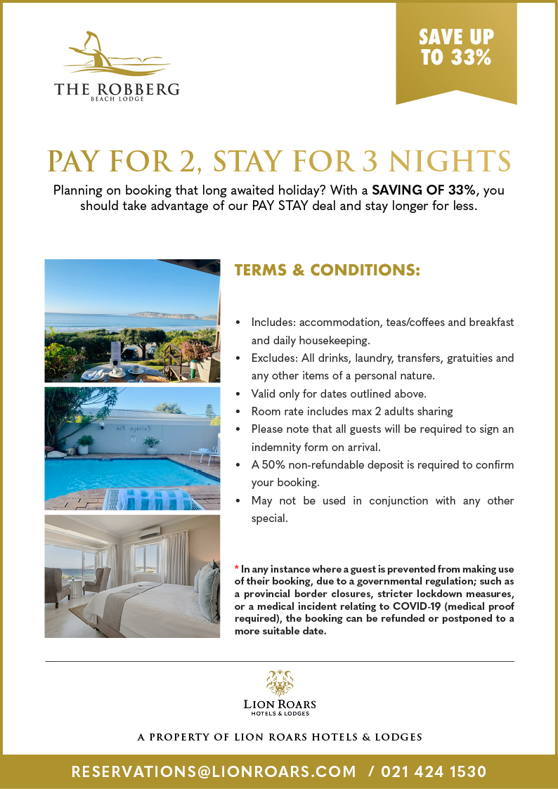Robberg Pay Stay Special