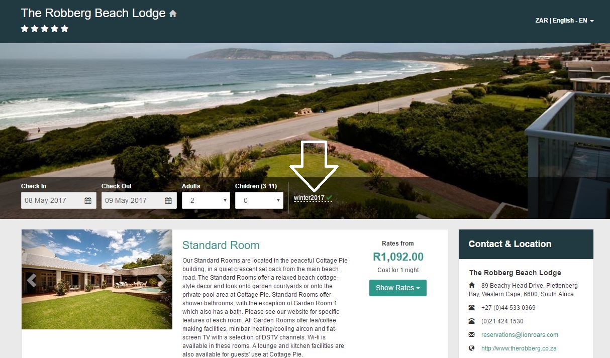 The Robberg Beach Lodge How To Redeem Your Secret Special